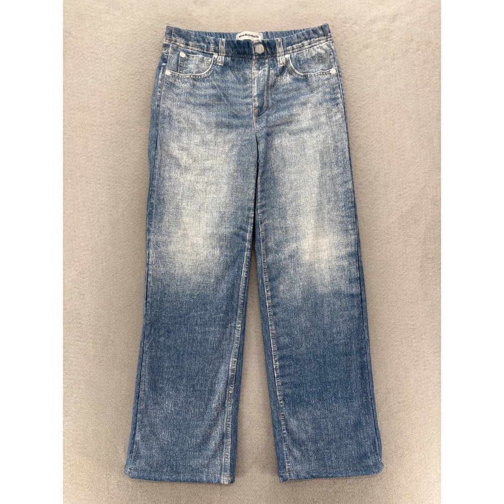 Mila Rosabella Sweatpants Jeans Womens Large Blue High Rise Pull On Stretch Knit
